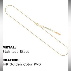 Dainty Hey Harper Miss Necklace 14k Gold Chain For Women, waterproof sweat proof